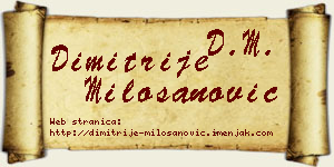Dimitrije Milošanović vizit kartica